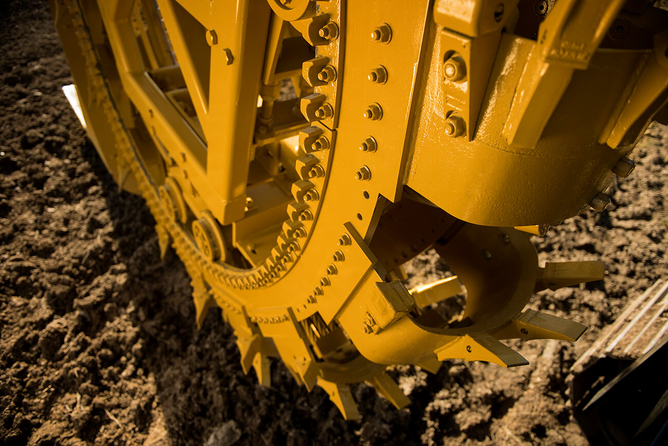 Wheel Trenchers, trenching equipment, high-quality equipment, CAT power units, Track Solutions undercarriage